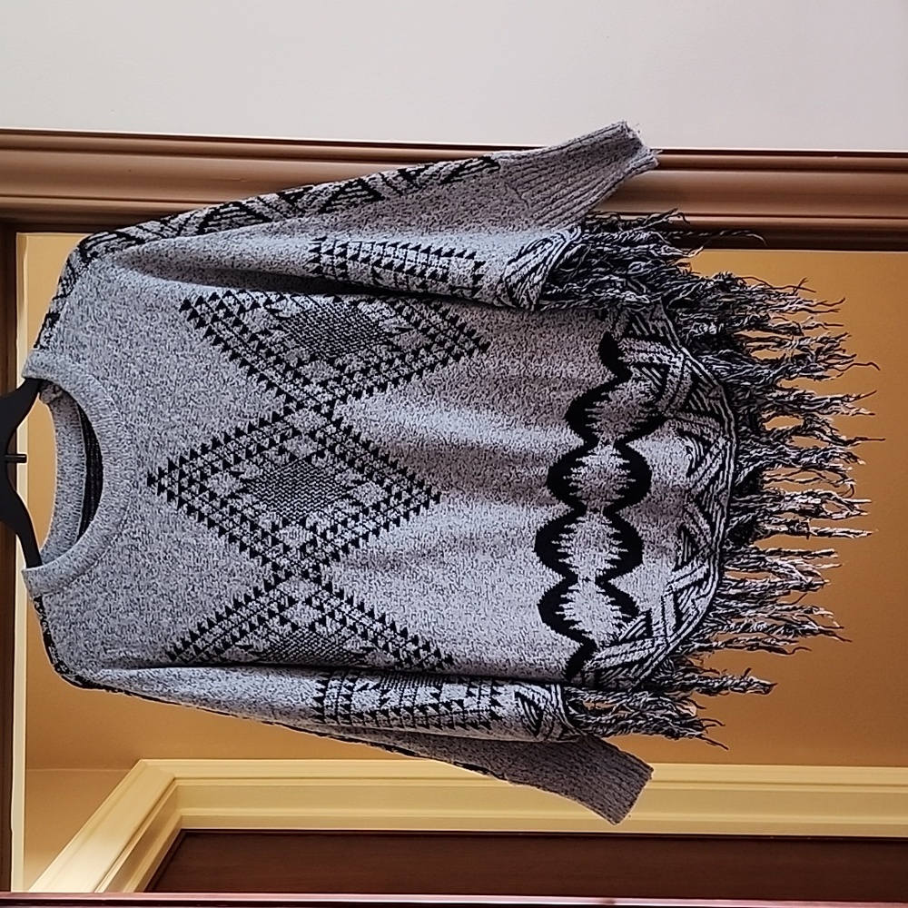 Women's Knit Poncho with Sleeves